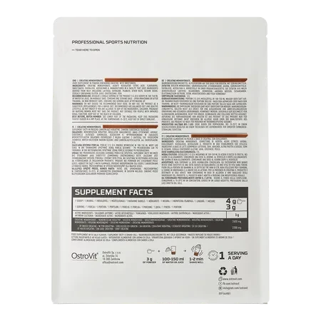 OstroVit Creatina Monohidratada 500 g Cola – Calidad Europea para Fuerza y Rendimiento
