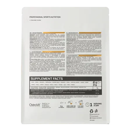 OstroVit Creatina Monohidratada 500 g Orange – Calidad Europea para Fuerza y Rendimiento