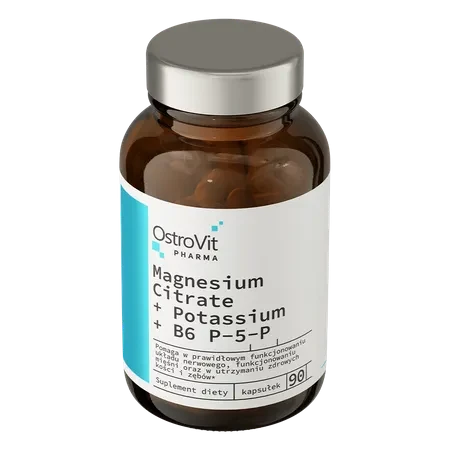 OstroVit Pharma Citrato Magnesio + Potasio + B6 P-5-P 90 Caps – Electrolitos para Rendimiento y Recuperación Muscular