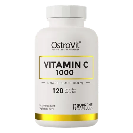 OstroVit Vitamina C 1000 mg 120 Cápsulas – Ácido L-Ascórbico Puro para Deporte, Inmunidad y Colágeno
