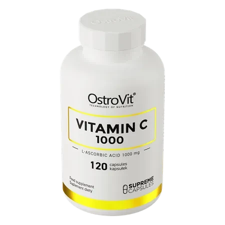 OstroVit Vitamina C 1000 mg 120 Cápsulas – Ácido L-Ascórbico Puro para Deporte, Inmunidad y Colágeno