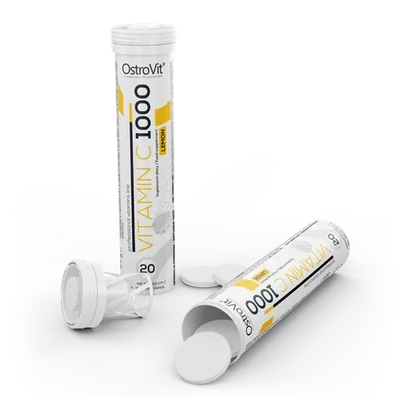 OstroVit Vitamina C 1000 mg 20 Tabs Efervescentes Limón – Bebida Vitamínica Refrescante y Sin Azúcar