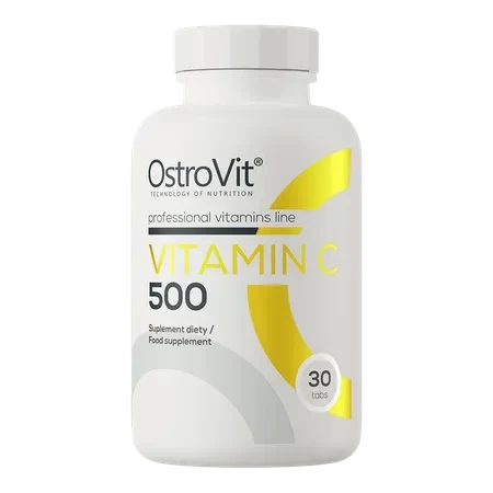 OstroVit Vitamina C 500 mg 30 Tabletas – Ácido L-Ascórbico, Sistema Inmune y Colágeno, 1 Mes