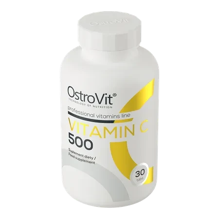 OstroVit Vitamina C 500 mg 30 Tabletas – Ácido L-Ascórbico, Sistema Inmune y Colágeno, 1 Mes