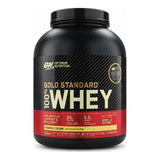 Proteína Gold Standard 100% Whey Optimum Nutrition sabor Banana Cream — proteína de suero con aislado como ingrediente principal, 24 g de proteína por porción — vista frontal del envase