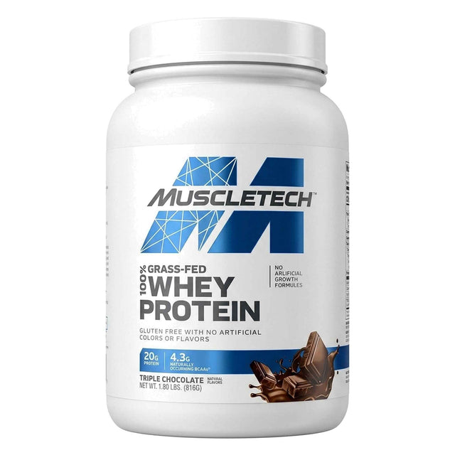 MuscleTech 100% Grass-Fed Whey Protein 1.8 lb | 20g Proteína | 23 Porciones