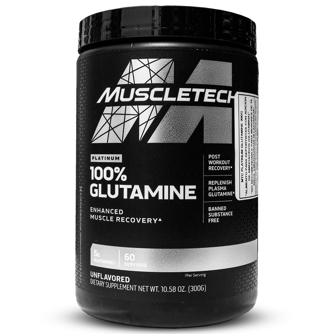 imagen fotografica de la glutamine para recuperación muscular de la marca muscletech