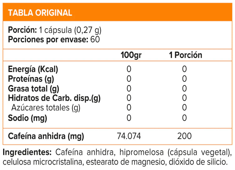 Cafeína Nutrex 200mg – Suplemento Energético de 60 Porciones para Máximo Rendimiento y Foco