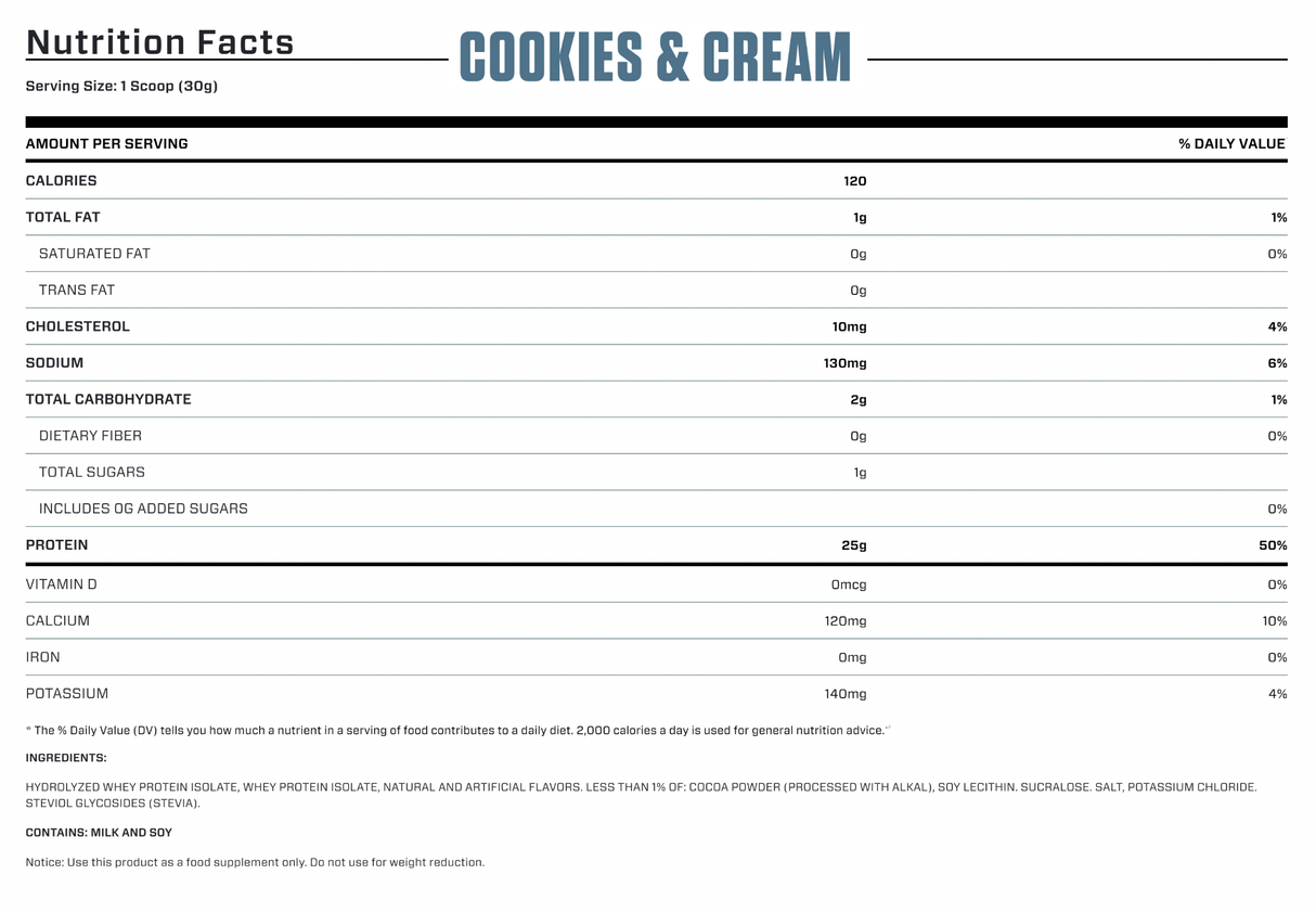 proteina de la marca dymatize sabor coockies and cream 