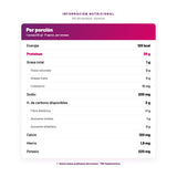 ISO 100 Dymatize — información nutricional por porción, datos verificados del envase