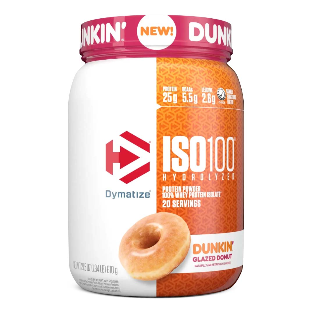 ISO 100 Dunkin 1.4 LB | 25g Proteína Hidrolizada, Sin Lactosa, 20 Porciones
