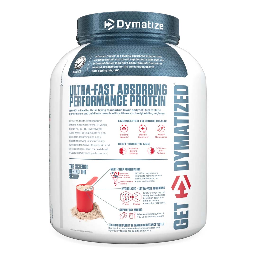 ISO 100 5 LB Dymatize | 25g Proteína Hidrolizada, Sin Lactosa, 76 Porciones