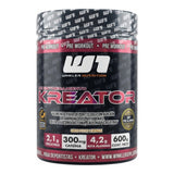 Kreator de Winkler Nutrition — pre-entreno en polvo con 300 mg de cafeína, creatina y beta-alanina por porción, vegano — envase negro y rojo, sabor Psycho Lemonade