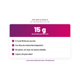 QNT Light Digest Whey Protein — 15 g de proteína por porción; 3,7 g de BCAA por porción; Con fibra de inulina (fácil digestión); Sin gluten, sin soya, sin azúcar añadida; Ligera y de gran sabor