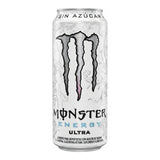 Bebida energética Monster Energy Ultra 473 ml - sin azúcar, con taurina y cafeína - vista frontal de la lata