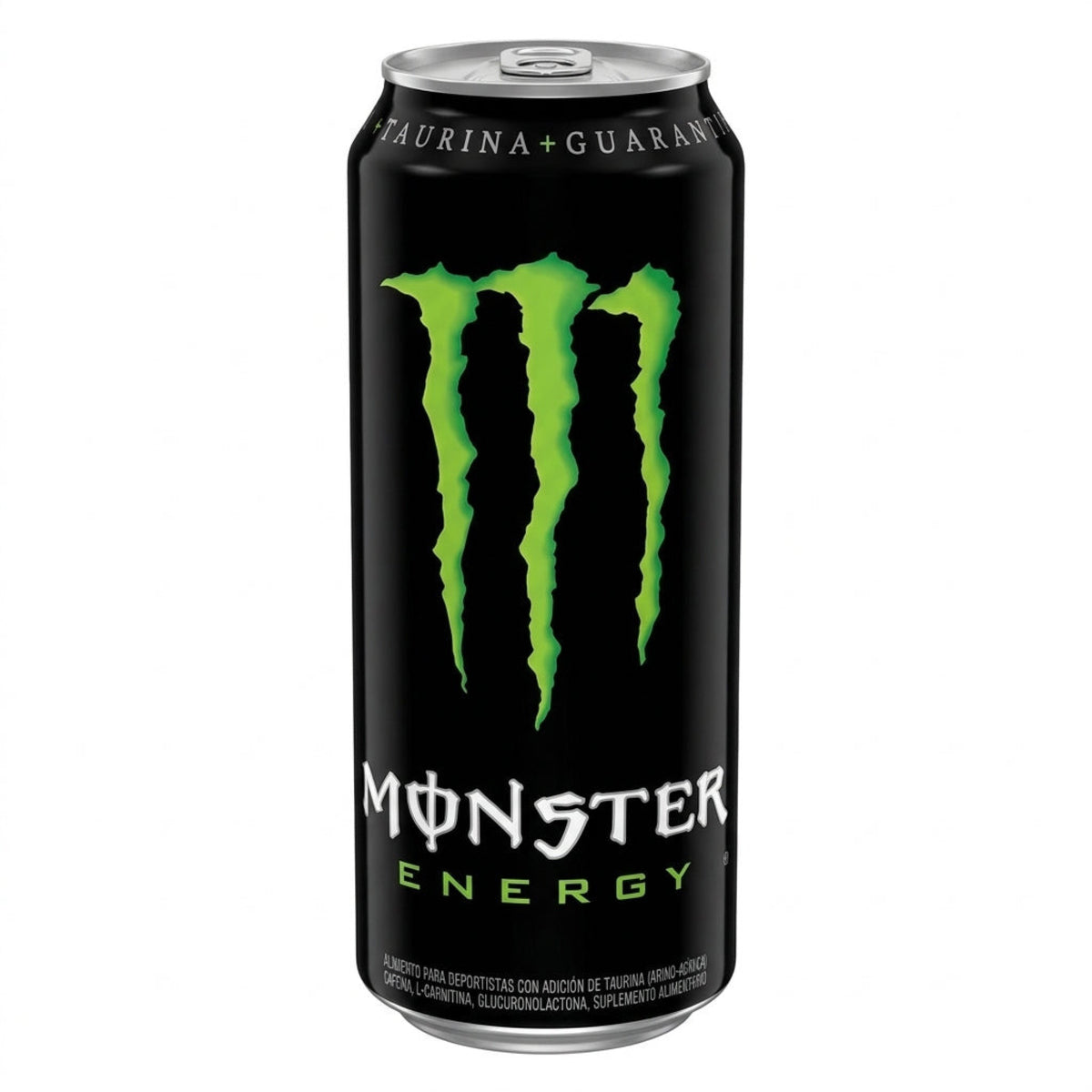 Monster Energy Original 473 ml - bebida energética con taurina, guaraná, cafeína y L-carnitina - vista frontal de la lata