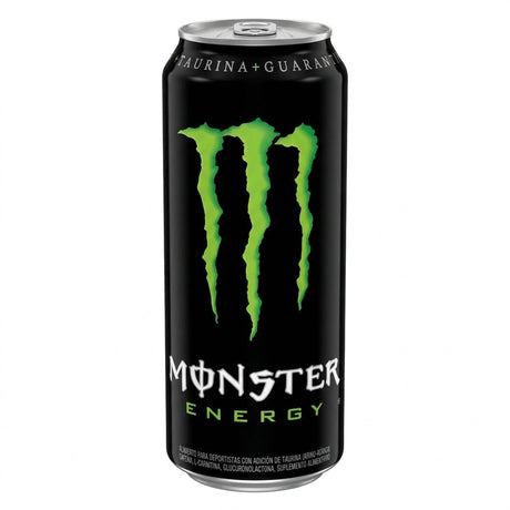 Monster Energy Original 473 ml - bebida energética con taurina, guaraná, cafeína y L-carnitina - vista frontal de la lata