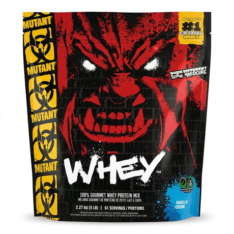 Proteína Mutant Whey 5 lb sabor Vainilla Ice Cream — 22 g de proteína por porción — vista frontal del envase