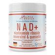 NAD+ de Alpha Medica — fórmula en polvo con nicotinamida, resveratrol y quercetina, 100 porciones — envase holográfico