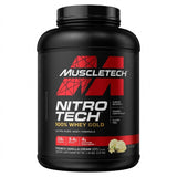 Proteína Nitro-Tech Whey Gold MuscleTech 5,5 lb sabor Vainilla (French Vanilla Cream) — 24 g de proteína por porción — vista frontal del envase