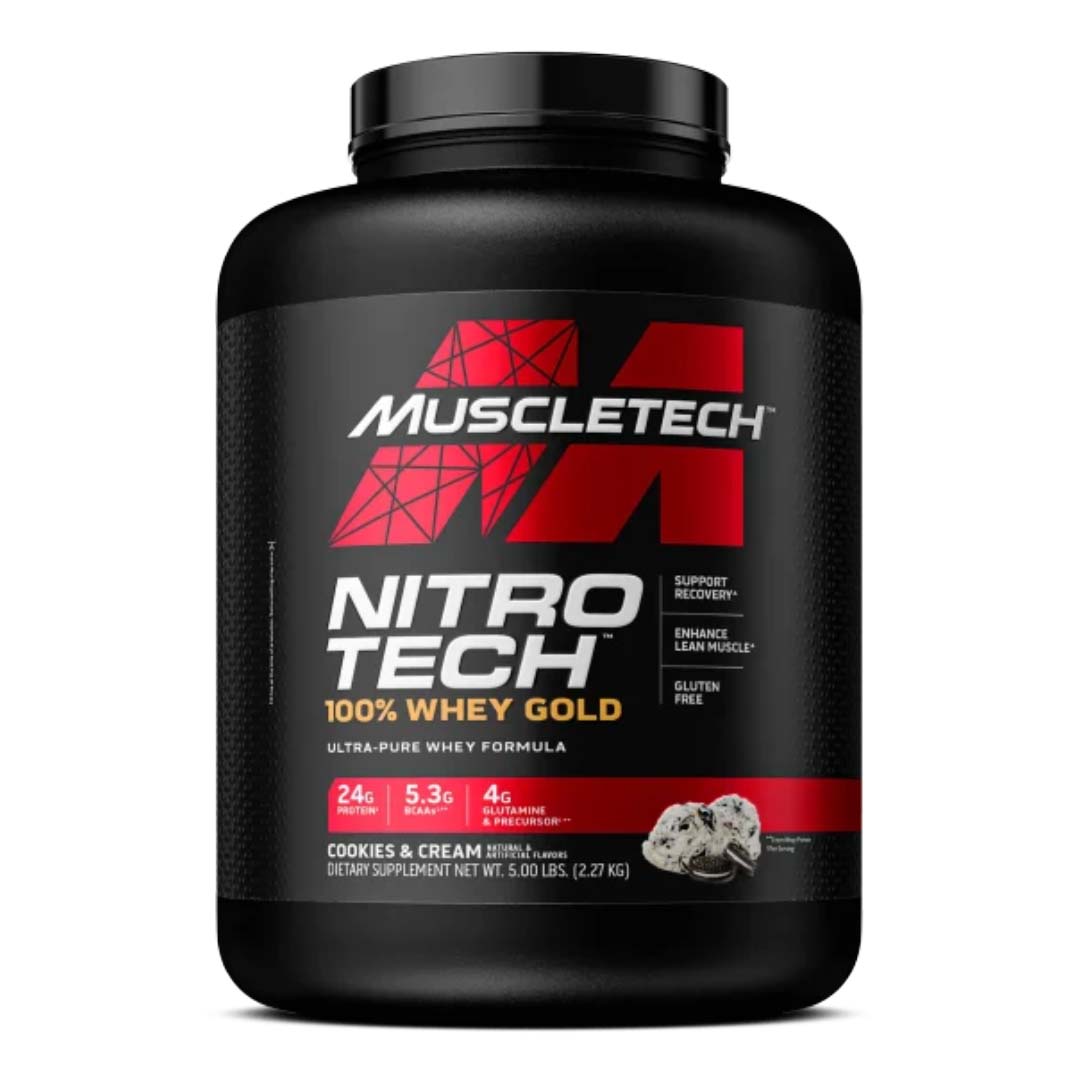 Nitro-Tech 100% Whey Gold 5 LB | 25g Proteína, Microfiltrada, 69 Porciones