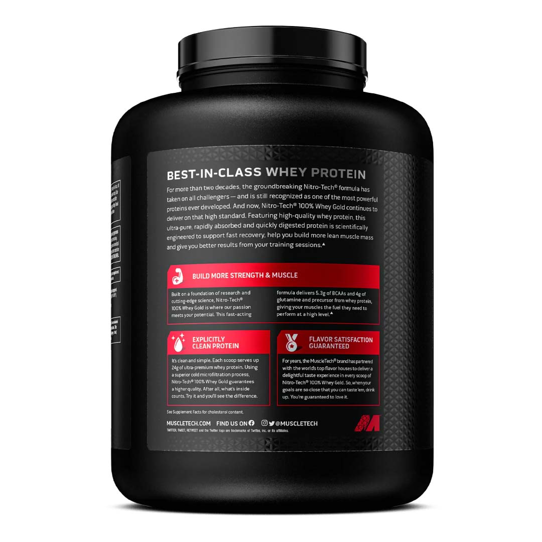 Nitro-Tech 100% Whey Gold 5 LB | 25g Proteína, Microfiltrada, 69 Porciones