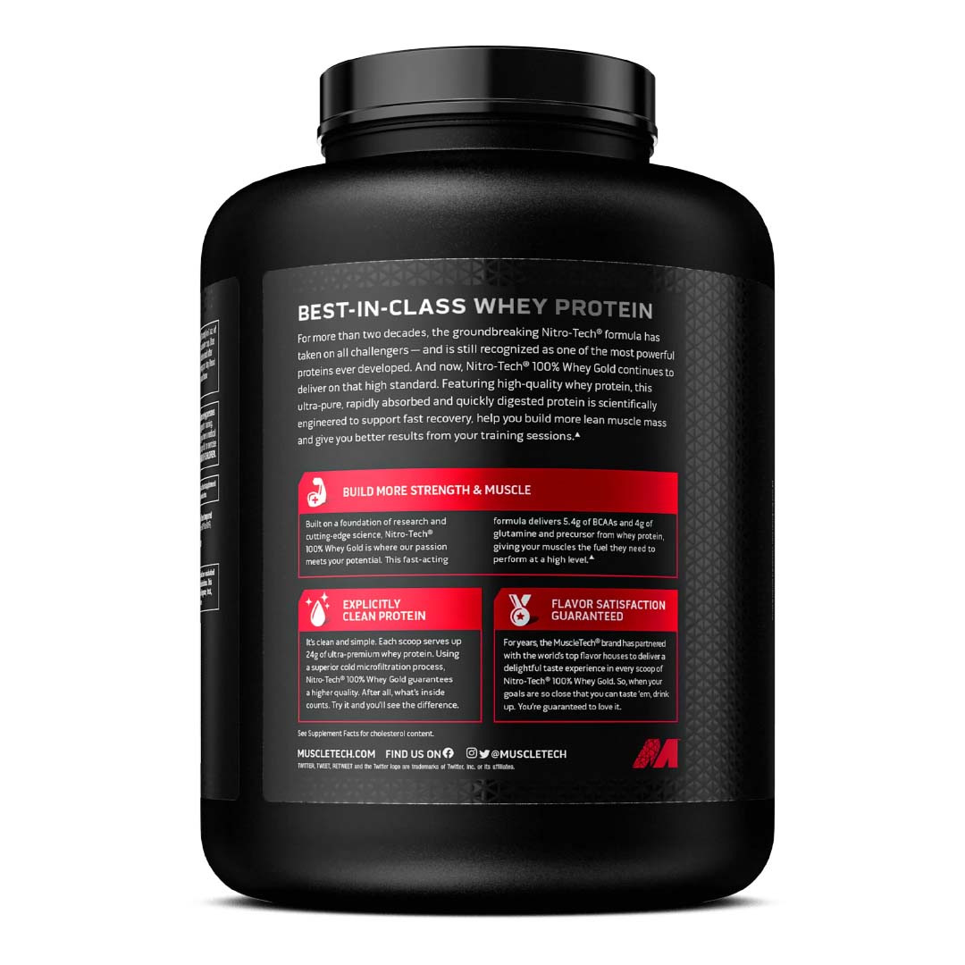 Nitro-Tech 100% Whey Gold 5 LB | 25g Proteína, Microfiltrada, 69 Porciones