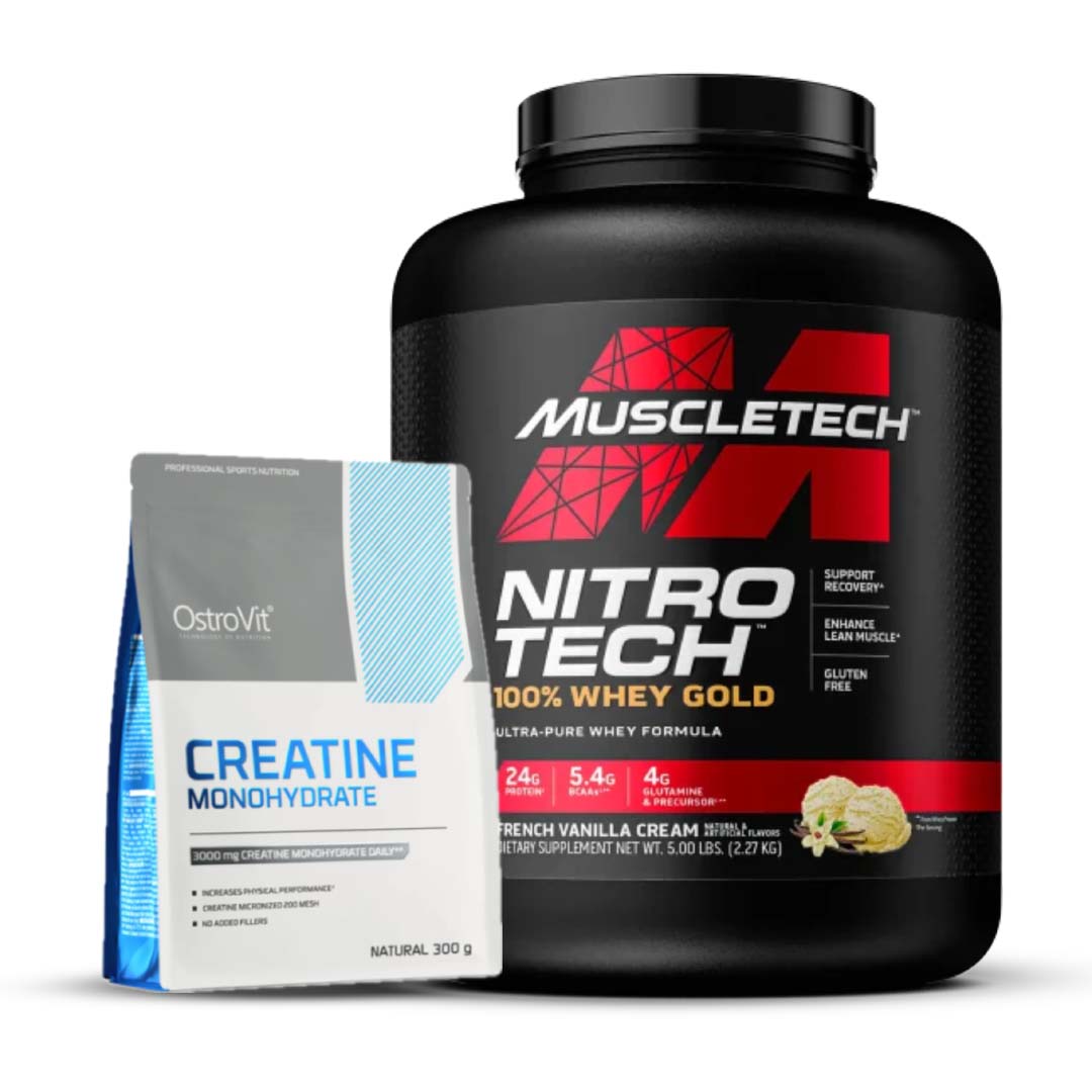 PACK PROMOCIONAL: Creatina OstroVit 300g + Nitro Tech 5.03 LB Sabor Vainilla