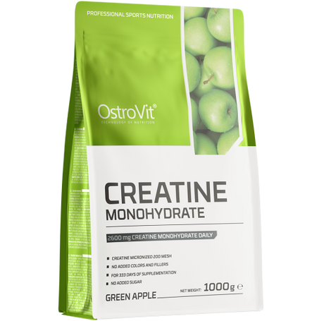 OstroVit Creatina Monohidratada 1 kg Green Apple – Formato Ahorro con +200 Servicios de 5 g