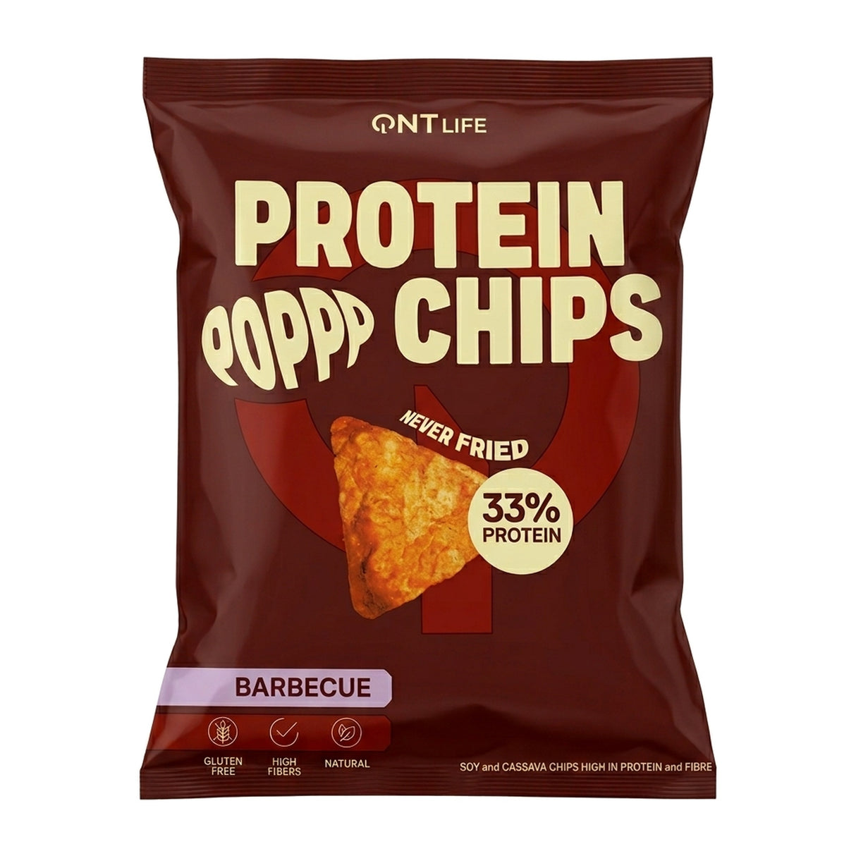 Snack proteico Protein Chips QNT 50g sabor Barbecue - 17g de proteína - vista frontal del envase