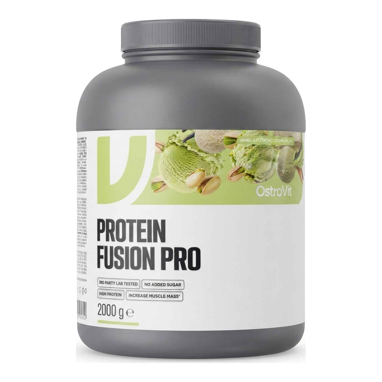 Proteína Protein Fusion Pro Ostrovit sabor Vainilla Pistacho Dream — proteína multifuente, 21 g de proteína por porción — vista frontal del envase