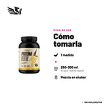 Proteína Vegana GoHard — cómo tomarla, modo de uso: 1 medida en 250-300 ml de agua o bebida vegetal, 1 a 2 veces al día. 100% original, envío a todo Chile.