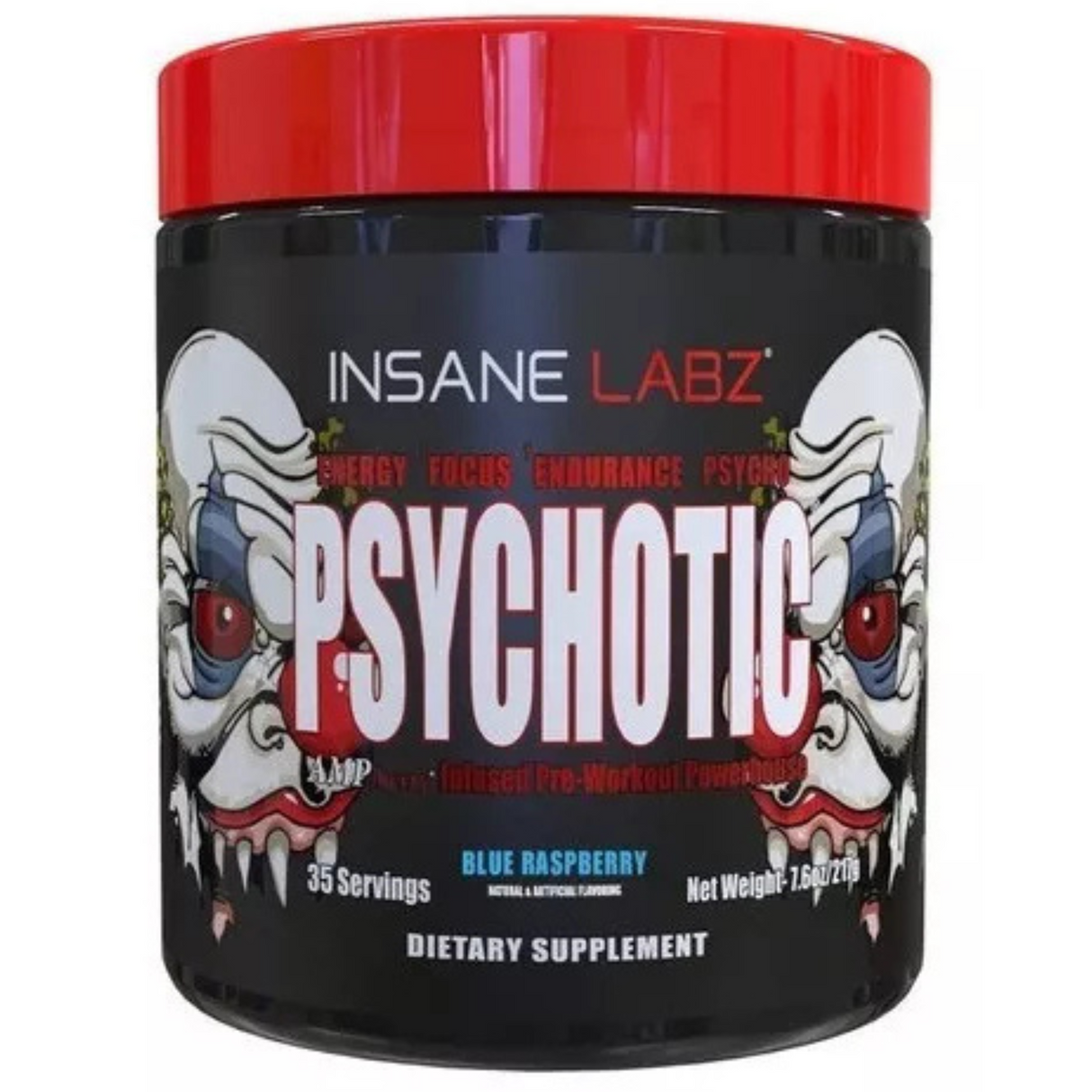 pre entreno sabor blue raspberry de la marca insane labz