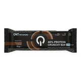 Barra de proteína QNT Metapure 40% Crunchy Bar sabor Chocolate 65g - 26 g de proteína por porción, gluten free - vista frontal del envase