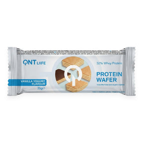 Oblea de proteína Protein Wafer QNT sabor Vainilla Yogurt 35g - 32% whey protein - vista frontal del envase