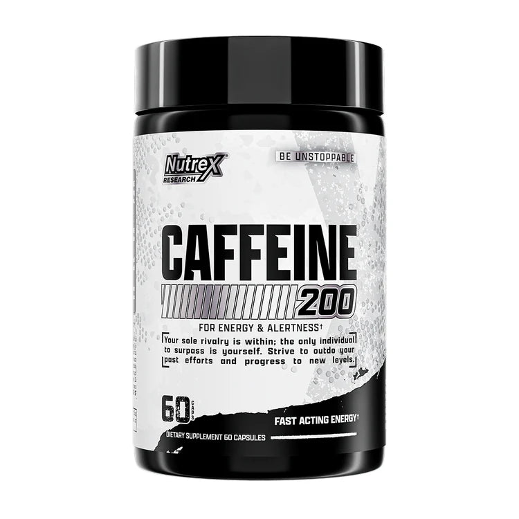 Cafeína Nutrex 200mg – Suplemento Energético de 60 Porciones para Máximo Rendimiento y Foco