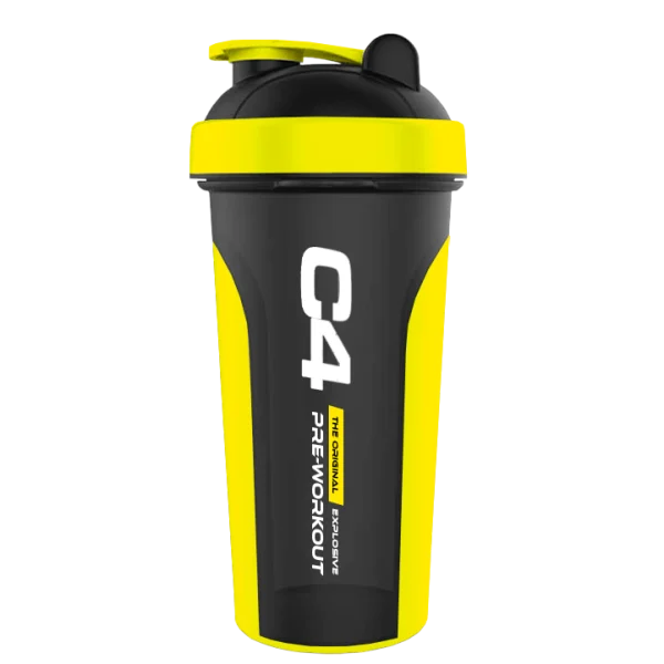 Shaker Cellucor 700 ml black and yellow, vaso mezclador libre de BPA