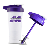 Shaker MuscleTech White Purple 600 ml, vaso mezclador libre de BPA