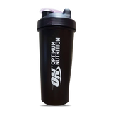 Shaker Negro Optimum Nutrition 700 ml, vaso mezclador libre de BPA