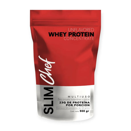 Slim Chef Unflavored Proteína 900 g en envase blanco
