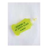 Soft Flask Finisher 250 ml diseño Happy Place - botella flexible verde lima con la frase Running is my happy place