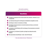 Vitamin B Complex OstroVit — Complejo B completo (B1, B2, B3, B5, B6, B9, B12 y biotina) + vitamina C y E en 1 comprimido; Las vitaminas del grupo B contribuyen al metabolismo energético normal; Contribuyen a reducir el cansancio y la fatiga…