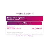 Vitamina C 1.000 mg Infor — información del suplemento por porción, datos verificados del envase