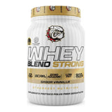 Proteína Whey Blend Strong Strongest Nutrition sabor Vainilla — mezcla de proteína de suero, 22 g de proteína por porción — vista frontal del envase