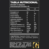 informacion nutricional ZMA Pro Greatlhete (90 caps)